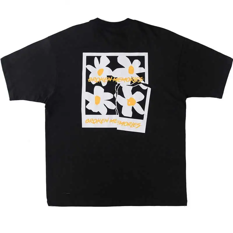 

Pornhub Broken Memories Daisy Print Tees Shirts Harajuku Hip Hop Casual Short Sleeve Tshirts Streetwear Men Summer Fashion Tops