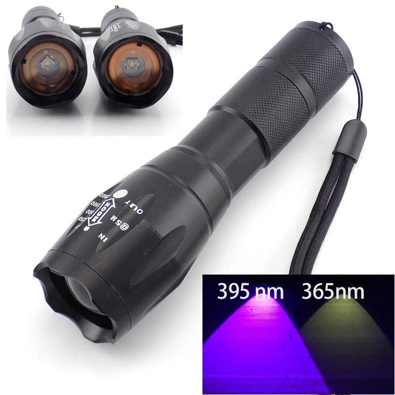 Uv Led Flashlight High Power 365nm 395nm Fluorescent Blacklight Flash