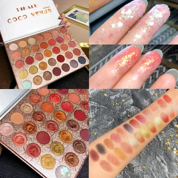 

35 Colors Shimmer Matte Eye Shadow Palette Flash Glitter Highlight Metallic Eyeshadow Cosmetics Power Pigment Waterproof Makeup