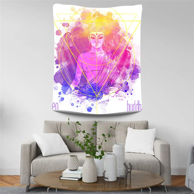 Psychedelic на заказ ГОБЕЛЕН цвет Будда облако чакра геометрический настенный, для дома украшения спальни Большой полиэстер Коврик для йоги