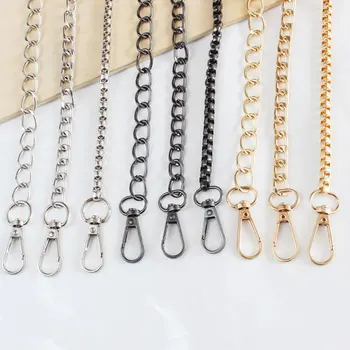 

New Long 120cmm Metal Chain strap Handle Gold, Silver, Black Bag strap Replacement for Handbag Shoulder Bag Straps Accessories