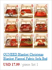 OUNEED Christmas Blanket Flannel Fabric Sofa Bed Blanket 150x200CM Office Children Towel Portable Car Travel Cover Blanket#45