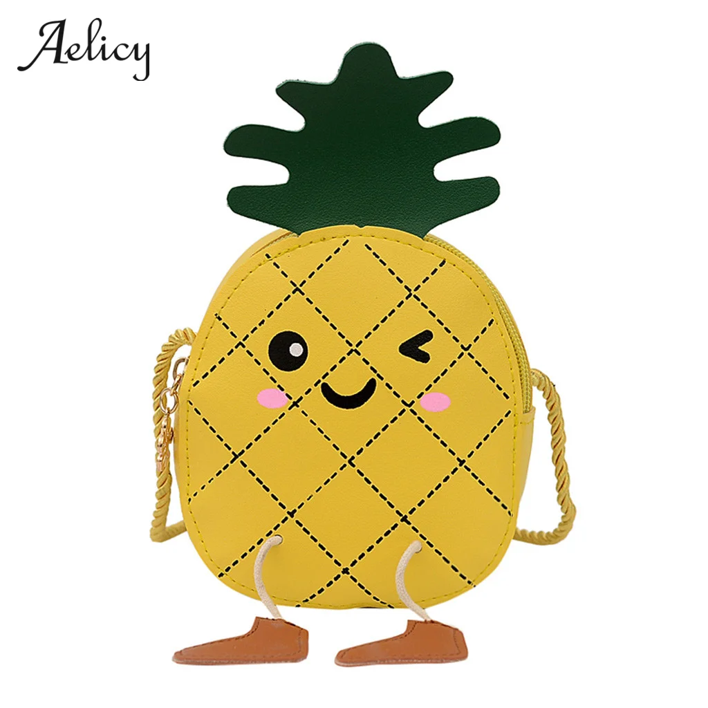 Детская сумка через плечо Aelicy с изображением ананаса маленькая сумочка в форме