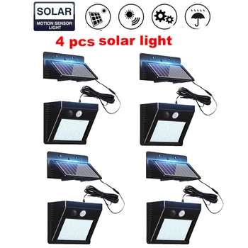 

2/4pcs 100/56/30 LED Solar light 3modes solar Powered Panel PIR Motion Sensor Wall lamp Yard Fence Outdoor Path Street Garden li