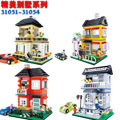 

Jinzhi DIY Naco Building Blocks Toy 3D Puzzle Model Architecture Model Wange Villa Series 31051-31054