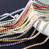 1yard 1Row ss6 ss12 ss16 colour Crystal Glass rhinestone Silver Cup claw close chain sew on Trims craft for clothing accessories ► Photo 1/5