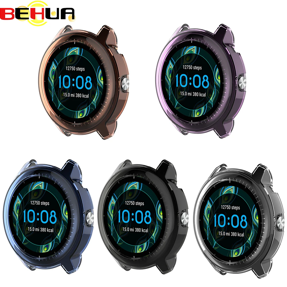 Спортивный Новый чехол для Garmin Vivoactive 3 Music Version прозрачный защитный из ТПУ Сменные