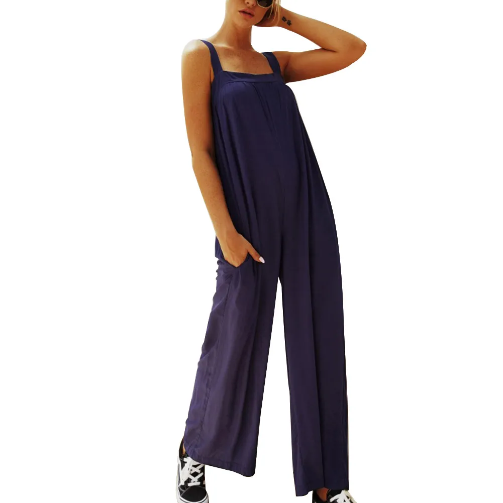 spaghetti neck long jumpsuit