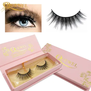 

100% Handmade 3D Mink Full Strip Makeup Tools Faux Mink Fur Material Eyelash Extensions Reusable Siberian Mink Strip Lash Quewel