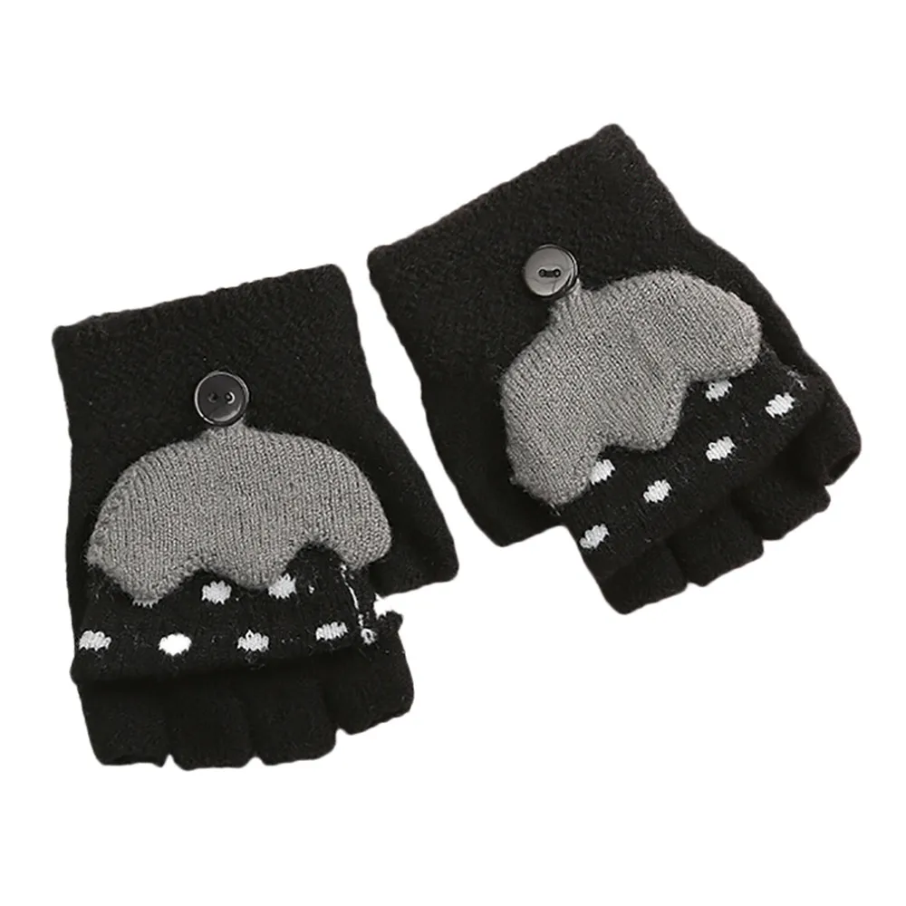 Детские хлопковые перчатки для девочек; коллекция года; зимние теплые рукавицы с рисунком зонтика в стиле пэчворк для мальчиков 2-4 лет