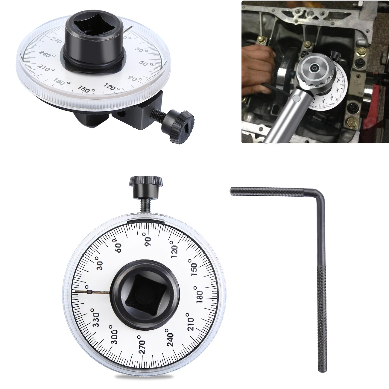 

Samger 1/2inch Adjustable Drive Torque Angle Gauge Auto Garage Tool Set 360Â°Professional For Hand Tools Wrench Auto repair tools