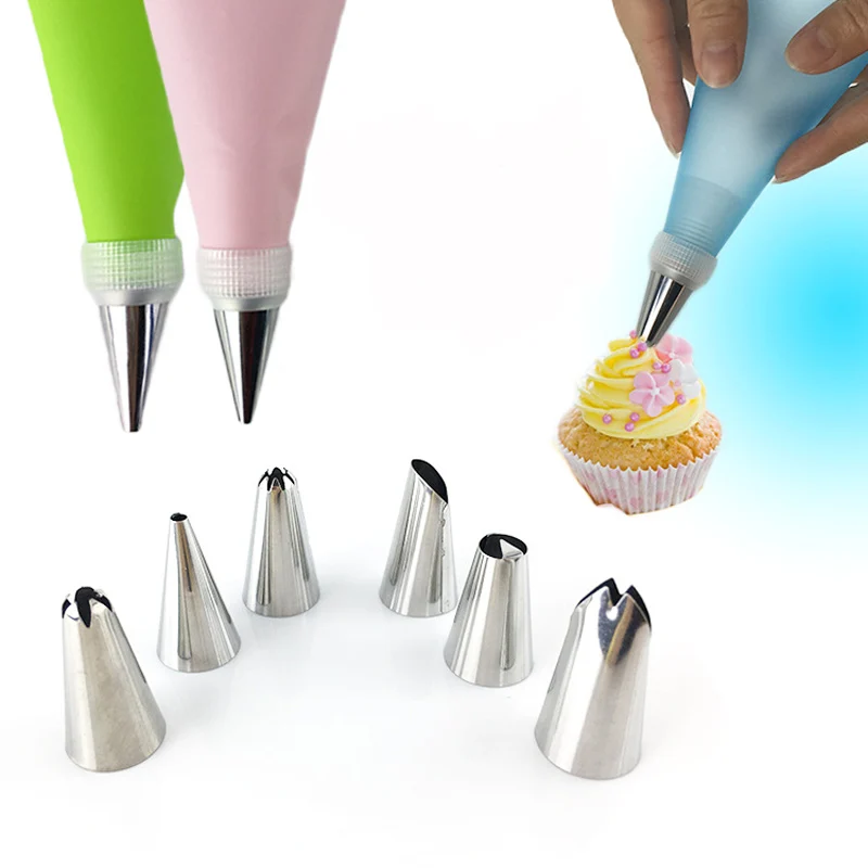 

DIY Piping Nozzle Reusable EVA Pastry Bag Tips Biscuit Cream Nozzle Set Cake Decorating Kitchen Gadgets Tools Accessories