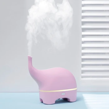 

USB Funny Elephant Ultrasonic Essential Oil DIffuser Color LED Humidificador Portable Air Humidifier Fogger Pink