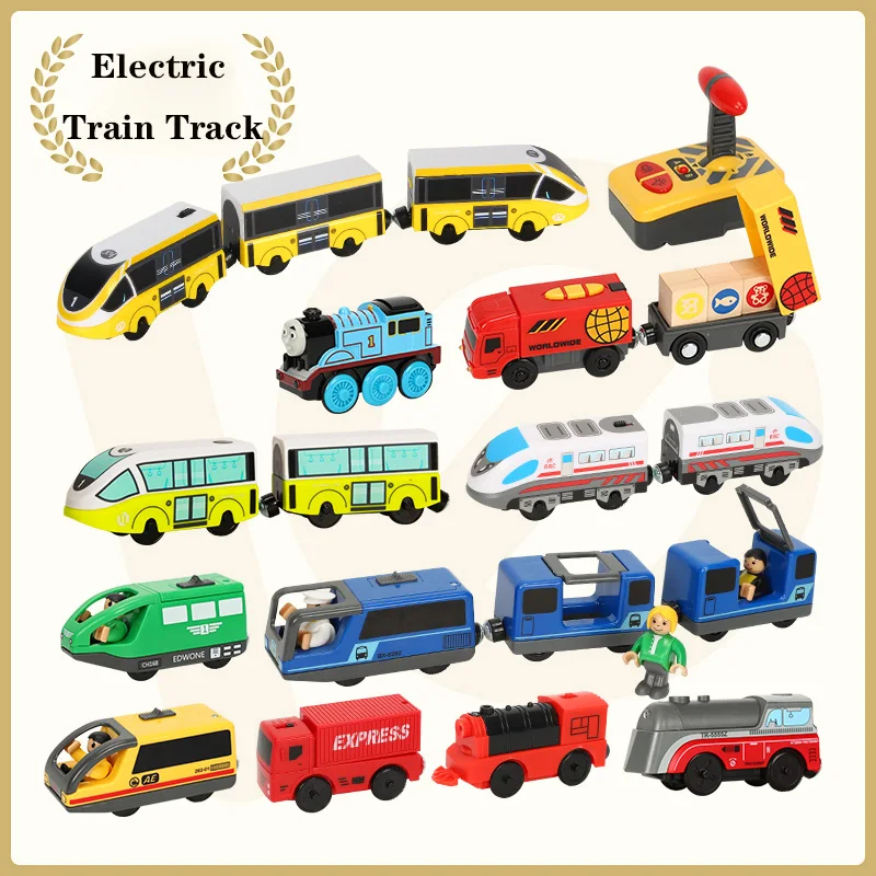 Электрический поезд набор магнитный поезд литой слот игрушка подходит для Brio трек стандартный деревянный поезд трек железная дорога развивающие трек игрушки