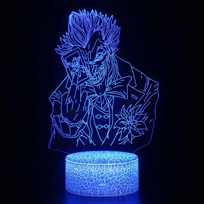 MY1150-Crack7 DC Comic Joker 3D иллюзия Modeing светильник s Джокер экшн-фигурка лампа Детская Спальня Декор спальный светильник для мальчиков подарок игрушка - Цвет: MY1150-Crack7