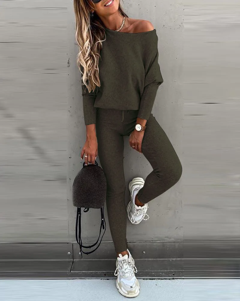 Tracksuit 2 Piece Set Autumn Winter Pullover Top Long Pants Sports Suit Female Sweatshirt Sportswear Suit For Woman