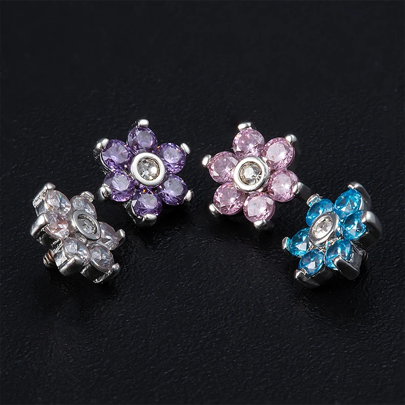 1PC Zircon surface piercing dermal anchor 16G Surgical steel skin piercing micro dermal jewelry in body Implants Sexy Accessory