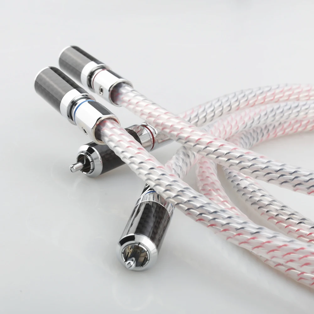Nordost Valhalla 7n Cabo de Conexão Rca Áudio Banhado a Prata de Alta Qualidade com Conector de Plugue Rca de Fibra de Carbono