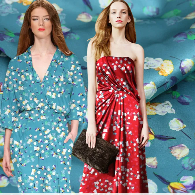 108 см широкая шелковая ткань сатин-стрейч МЕТР 19 мм шелковая ткань с принтом атласная эластичная спандексная ткань шелковой ткани