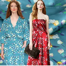 108 см широкая шелковая ткань сатин-стрейч МЕТР 19 мм шелковая ткань с принтом атласная эластичная спандексная ткань шелковой ткани