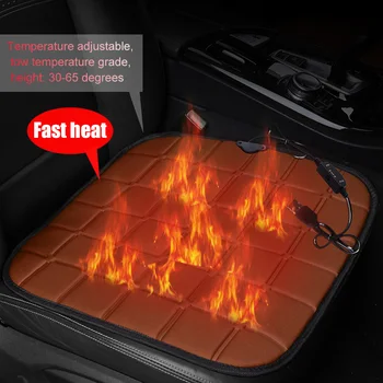 

Car 12V Square Grid Square Heating Pad Non-slip Easy to Use with USB Cable Heated seats Pad Car Heating Seat Cushion