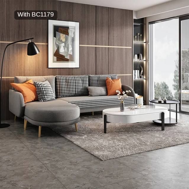 Minimalis Modern Kain Sofa Sudut Cahaya Mewah Sofa Ruang Tamu Nordic Small Houndstooth Wanita Furniture Sofa Ruang Tamu Aliexpress