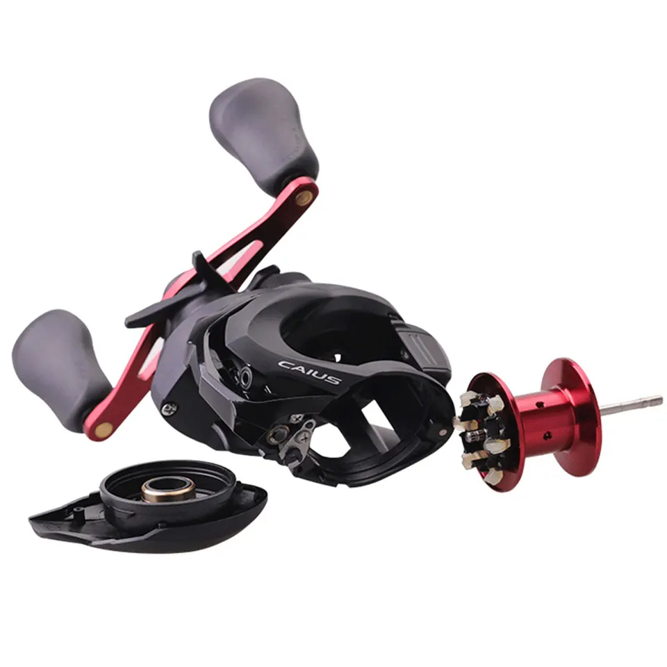 Nova shimano caius baitcasting carretel de pesca 3 + 1bb 7.2:1 relação  hagane corpo sistema de freio centrífugo feito na malásia