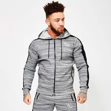 Коллекция года, спортивные костюмы для занятий фитнесом и бегом в европейском и американском стиле, свитер с длинными рукавами на молнии для мужчин