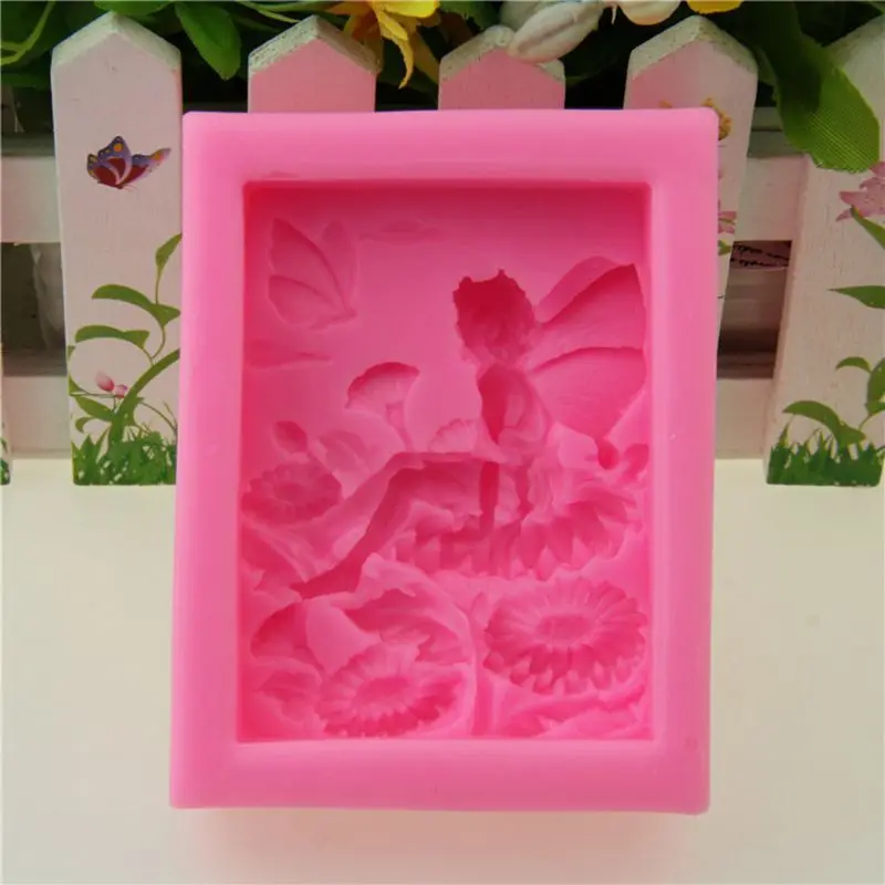 OOTDTY 3D Лотос Фея силиконовая форма для мыла Сделай Сам Глиняная свеча украшение торта фонданта