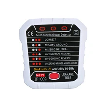 NJTY Профессиональный УЗО электрическая розетка тест er схема полярности детектор электрический утечки Тест 30 мА 220 В~ 250 В 50~ 60 Гц