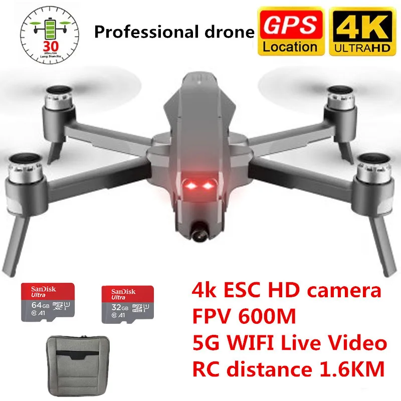 D4 Дрон GPS HD 4K ESC с видом от первого лица 600 м 5G WI FI живые Видео р/у расстояние 1 6 км RC
