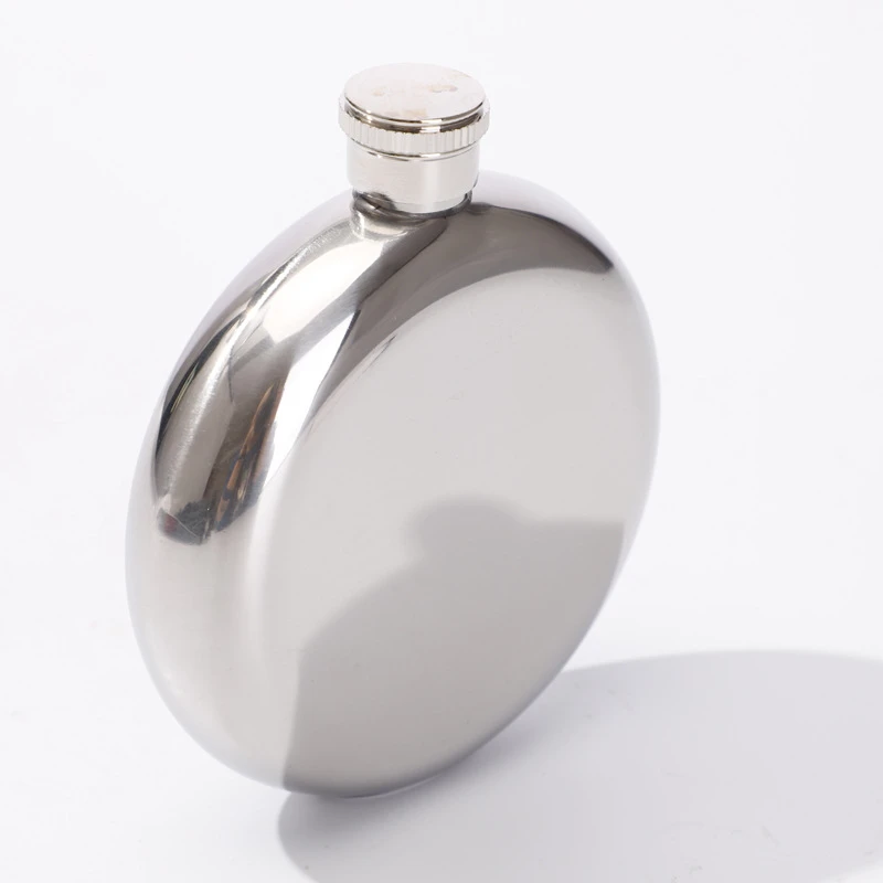 5oz Round Semi-transparent Stainless Steel Hip Flask Wine Pot Portable Free Funnel Camping Flagons Alcohol Liquor Whiskey Bottle