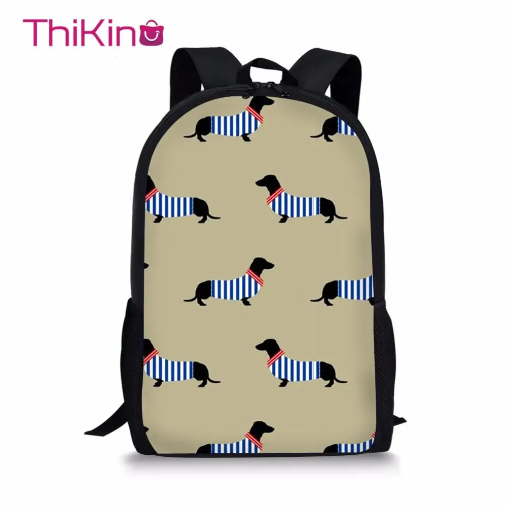 

Thikin Dachshund School Bag for Teenager Boys Cartoon Backpack Girls Travel Luggage Package Shopping Shoulder Bag Women Mochila