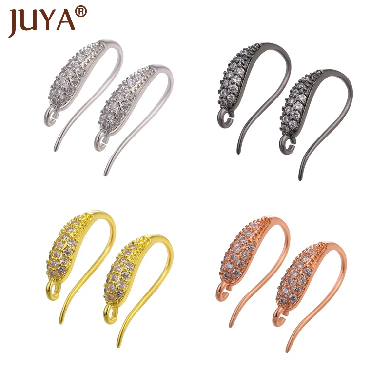 Juya серьги крюк меди с цирконие Серьги Аксессуары для изготовления украшений