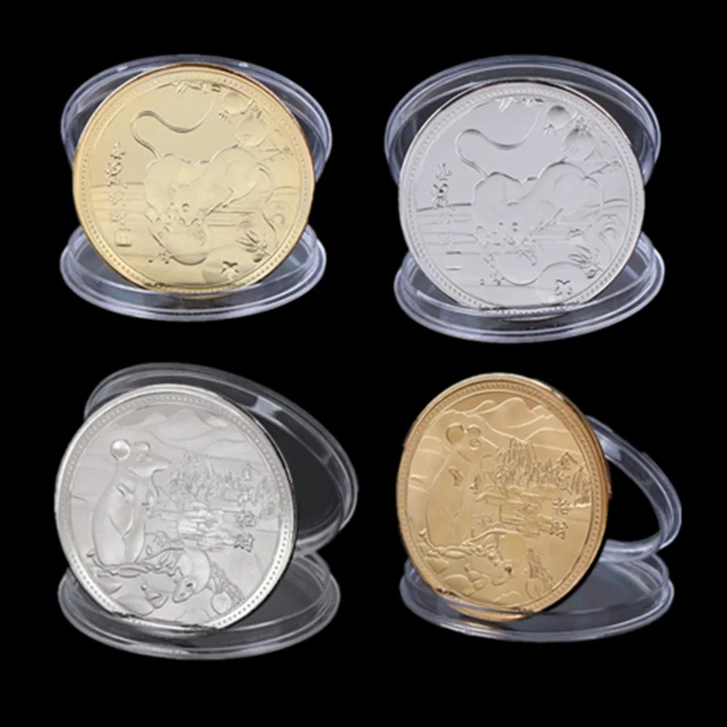 Rat year Tourism Gift Non-currency Commemorative Coin Chinese Zodiac Souvenir Collectible Replica Lunar Calendar Collection | Дом и сад