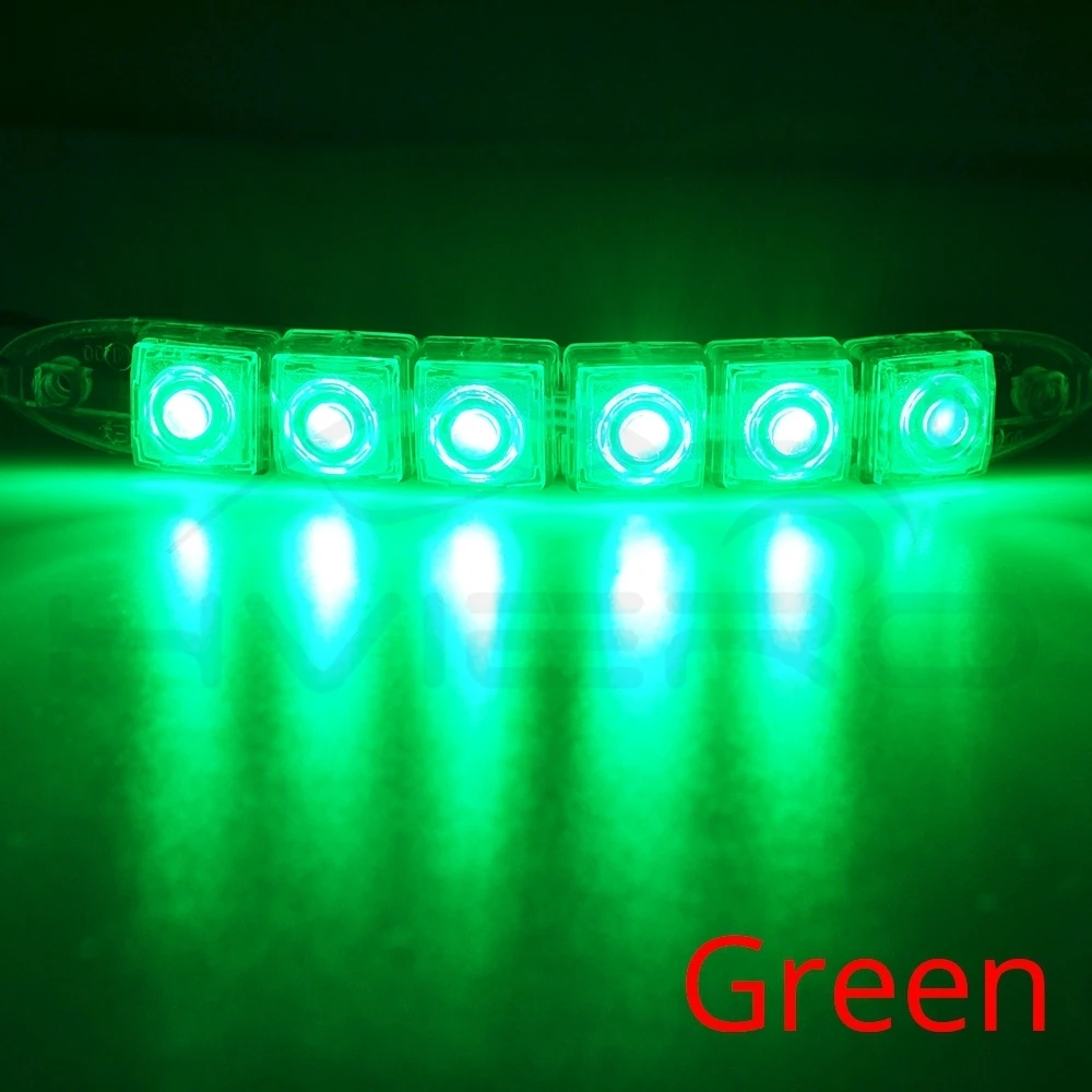 Hviero DRL Daytime Running Lights 6LED Red Blue Green White Waterproof Bright Flexible Driving Fog Bulb Warning Lamp DC 12V Auto Led