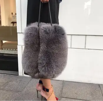 

New Winter Faux Fur Women Handbags Luxury Handle Totes Bag Designer Clutch Purse Ladies shoulder Bag Bolsa Feminina