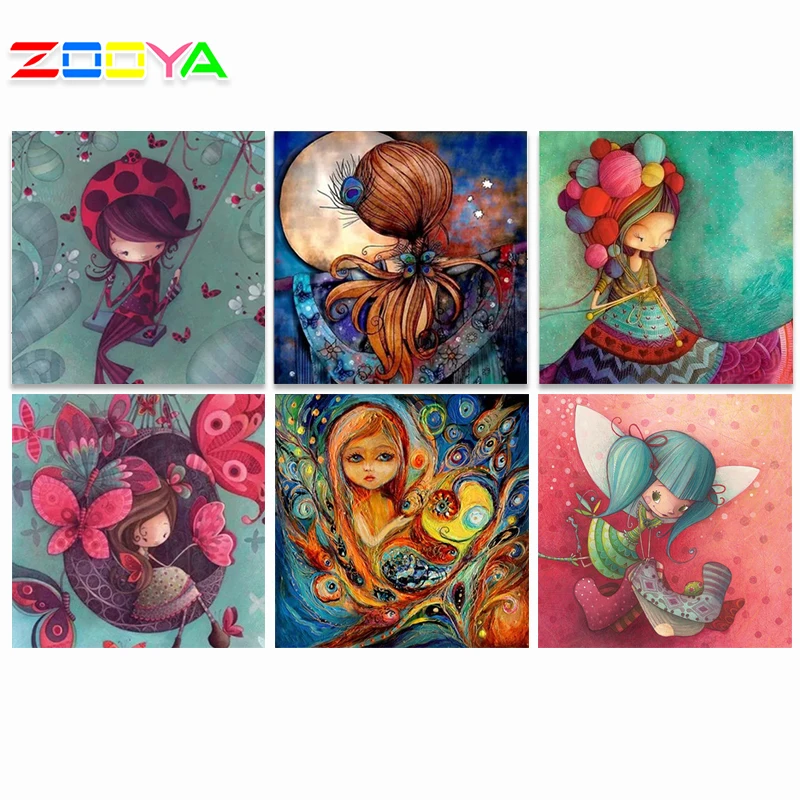 Zooya полностью Алмазная мозаика 5D Diy картина мультяшная девочка 3D вышивка