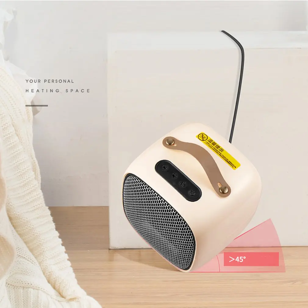 

Smart Mini Heater Home Desktop Small Electric Heater Student Handheld Multi-Function Heater For Bathroom Office Beige White