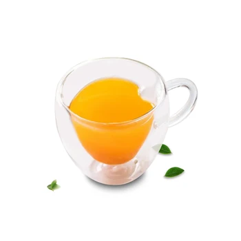 

2 pcs/lot 140ml Double Walled Heat Resistant Glass Heart-shaped Tea Coffee Cup Handmade Tea Mug