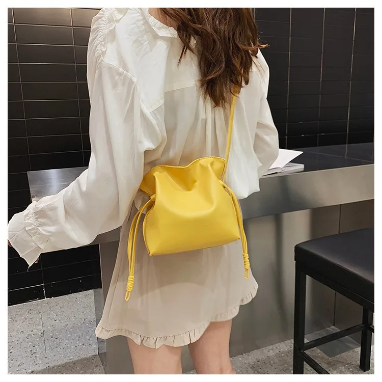 

New Arrival Spring And Summer New Style Lucky Bag Drawstring Bucket Bag Online Celebrity GIRL'S Celebrity Style Colorful Messeng