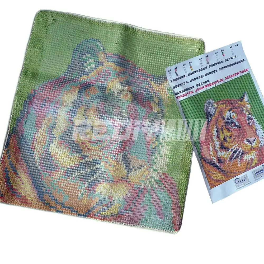 Günstige DIY Kreuz Stich Kissen Vorne Garten Welpen Blumen Kissen Klobigen Kreuz Stich Kits 100% Acryl Garn Kissen Fall Kunst   handwerk