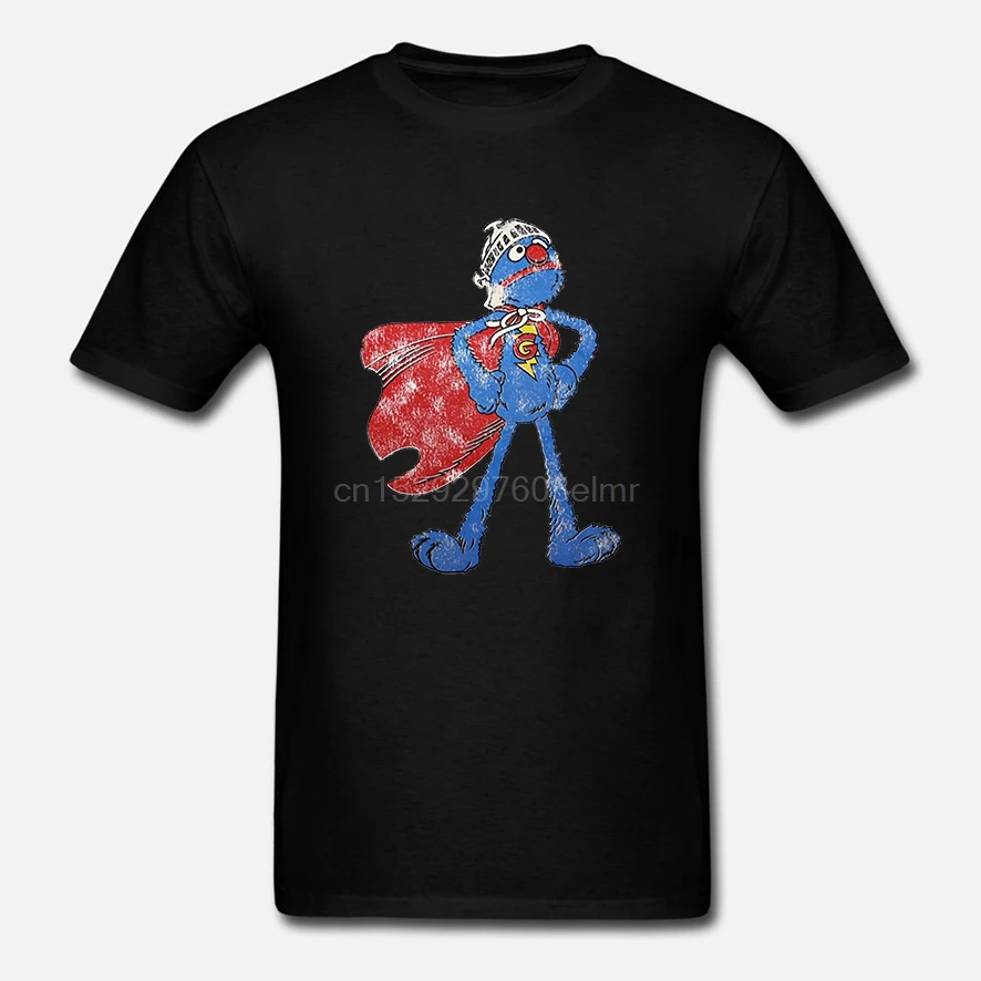 Винтажная футболка Super Grover с изображением печенья монстра Elmo Grobi | Мужская одежда