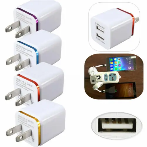

Dual 2.1A/5V Dual 2-Port USB Block Plug Universal Travel 5V 2A AC Wall Home Charger Power Adapter Phone