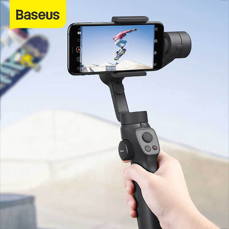 Baseus Handheld Gimbal Stabilizer 3-Axis Wireless Bluetooth Phone Gimbal Holder Auto Motion Tracking  foriPhone Action Camera
