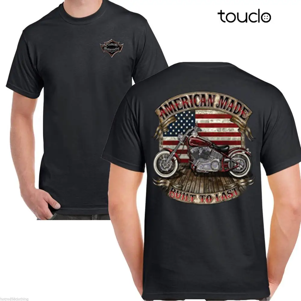 

Summer Tee Shirt Mens Biker T Shirt American Vintage Motorbike Biker Chopper Motorcycle Bobber 211 Custom T-Shirt
