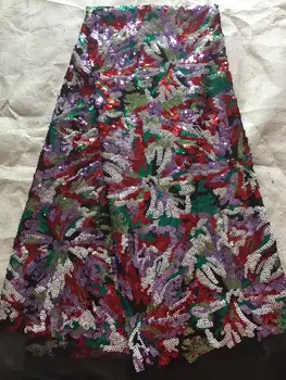 

Multicolor African sequins lace fabric 2019 high quality lace,the latest sequins lace color fabric,popular wedding dress uniform