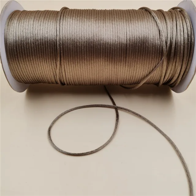 2MM  Chinese Knot Line Cord Silk Satin Nylon Cord 35colors for DIY String Necklace Bracelets 20meters Lot Lt coffee 814