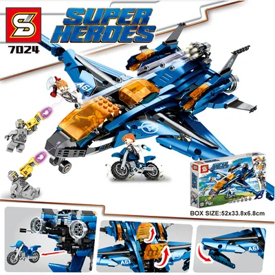

2019 New Avengers 4 Endgame Avengerss Ultimate Quinjet Set Compatible With 76126 Building Blocks Bricks Boy Toys For Children
