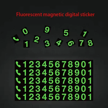 

Glow In The Dark Number Sticker Luminous Digits Sticker Luminous Car Temporary Parking Card Sticke Auto Phone Number